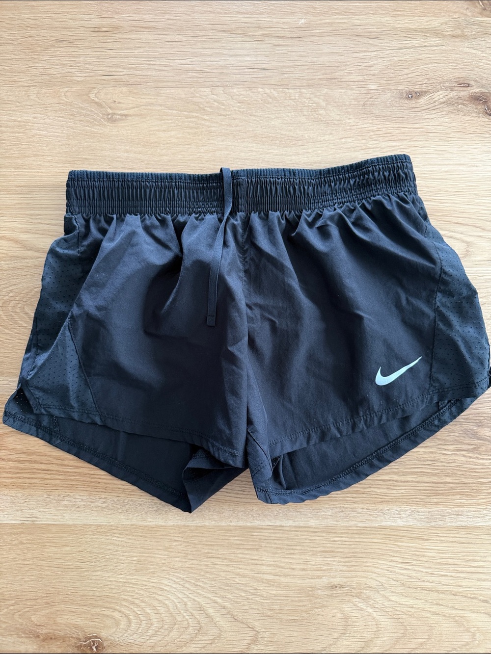 Nike Women’s Black Athletic Shorts with white Swoosh
